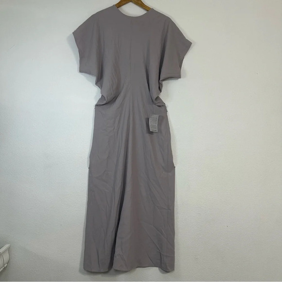 LUXELY By Maggy London Dove Gray Blouson Crew Neck Short Sleeve Bodice THEO- - Picture 9 of 16